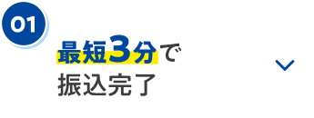 最短3分で振り込み完了