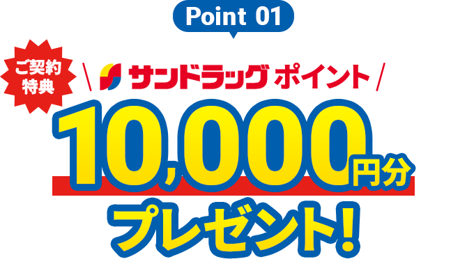 Point1 サンドラッグポイント10,000円分プレゼント